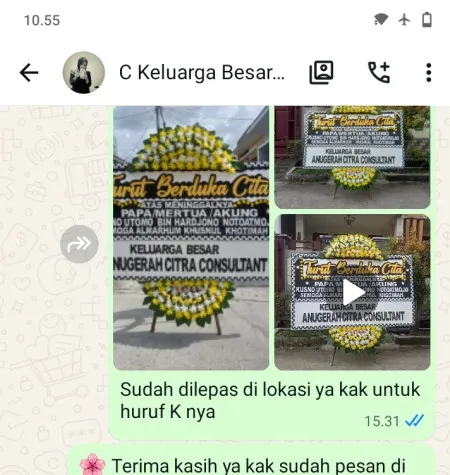 Pengiriman Papan Bunga Duka Binus Anggrek